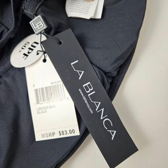 La Blanca Womens Island Goddess One-Piece Swimsuit Black Size 4 UPF+50 Elegant - Picture 8 of 10